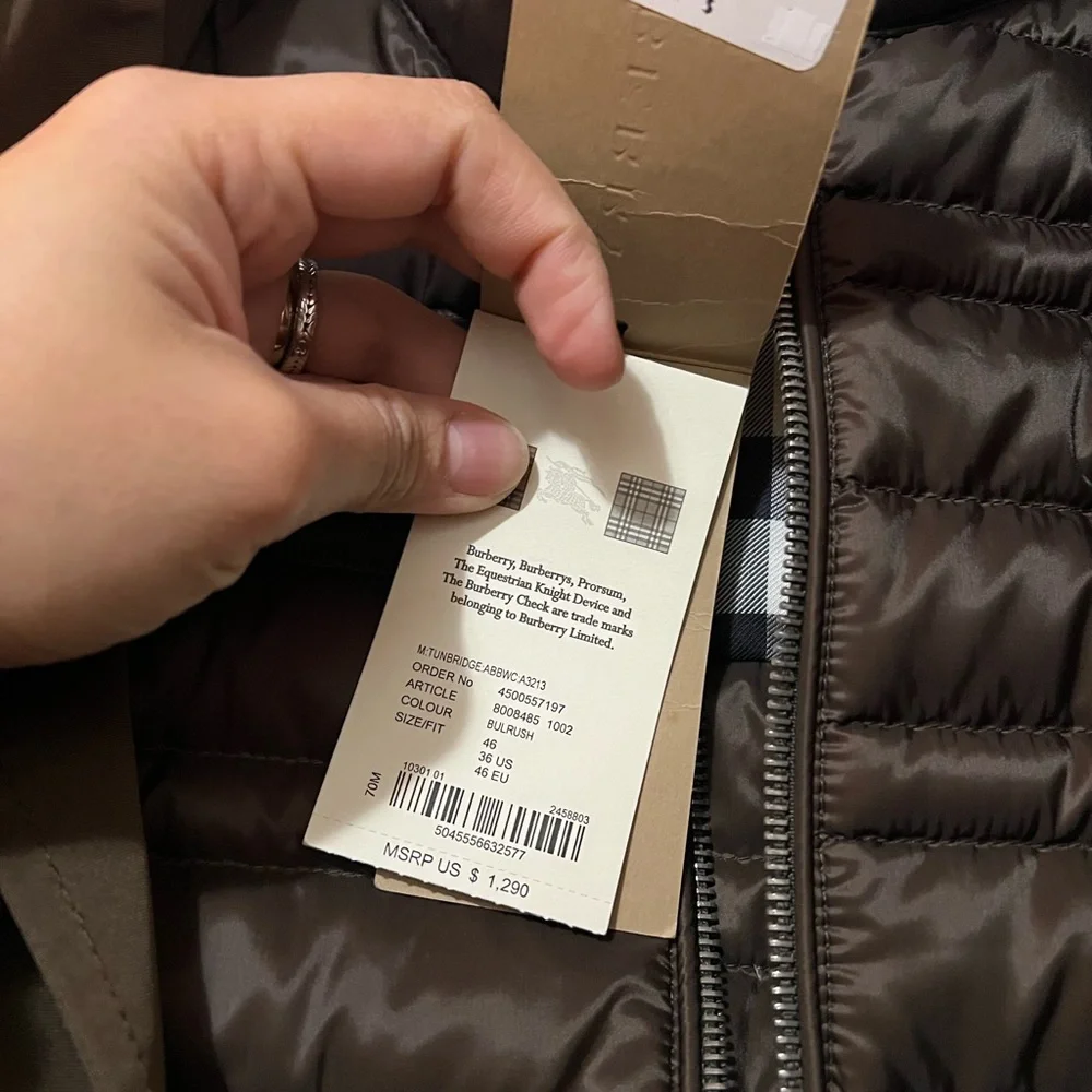SOLD OFF POSHMARK 
Burberry Tunbridge Waterproof Coat with removable Down Vest - Picture 11 of 13